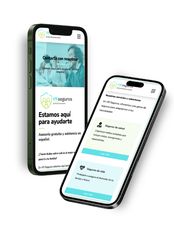 Insurance agency website mobile version