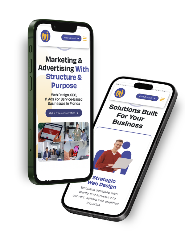 Mobile mockup PCW Agency web design